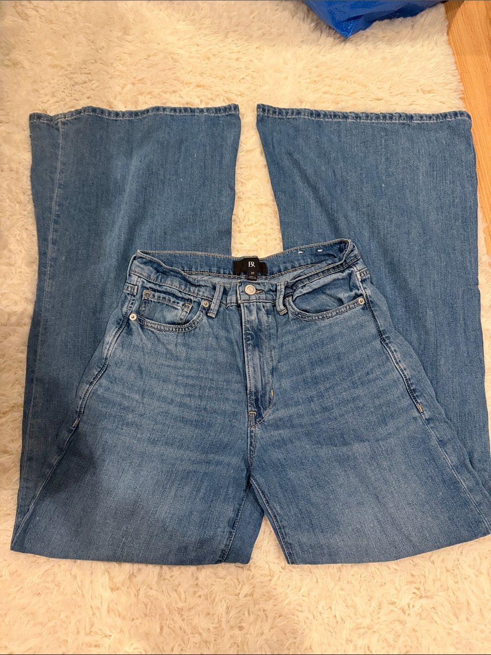 Banana Republic Light Blue Flared Wide-Leg Jeans